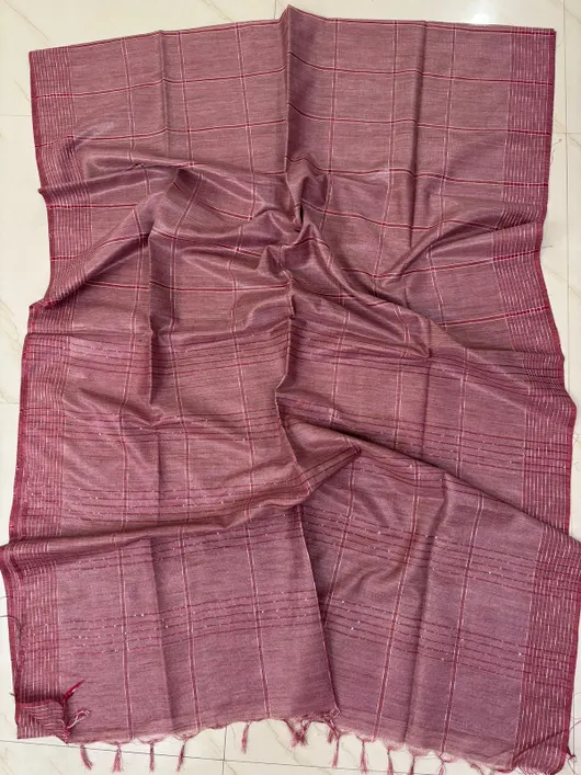 Soft Banswada Tissue Saree with Elegant New Checks & Woven Design